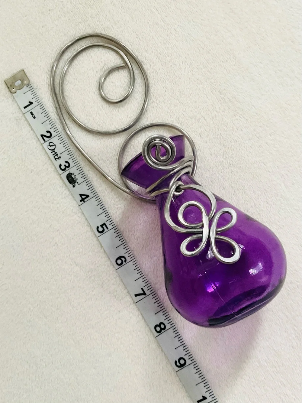 Purple Celtic Knot Hanging Glass Bud Vase Wall Decor